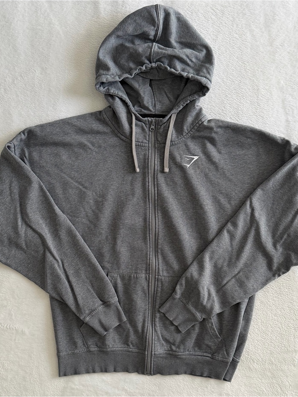 Gymshark Full Zip Hoodie Sweatshirt Men's Size Medium Grey Gym Workout Casual